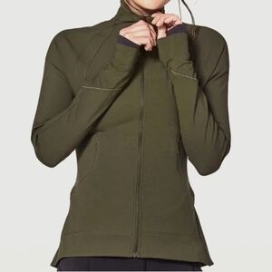 Lululemon Gait Keeper Zip-up Jacket - Dark Olive- Size 6